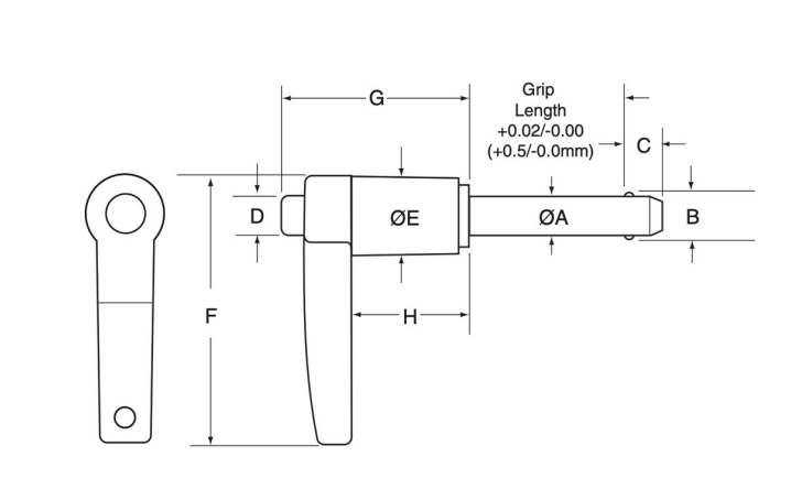 L-Handle Kwik-Lok® Pin MS17986, NAS1333-NAS1343