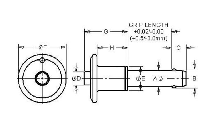 Button Handle Kwik-Lok®  Pin MS17984, NAS 1333-1343